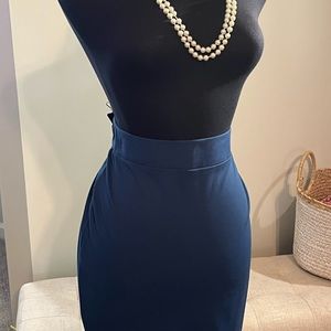 Blue pencil skirt